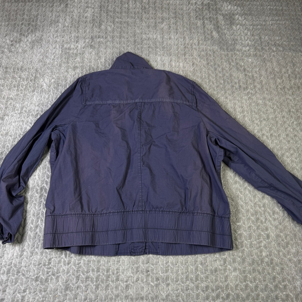 Maurices Navy Blue Utility Jacket Button Front Roll Tab Sleeve Distressed - Picture 6 of 11